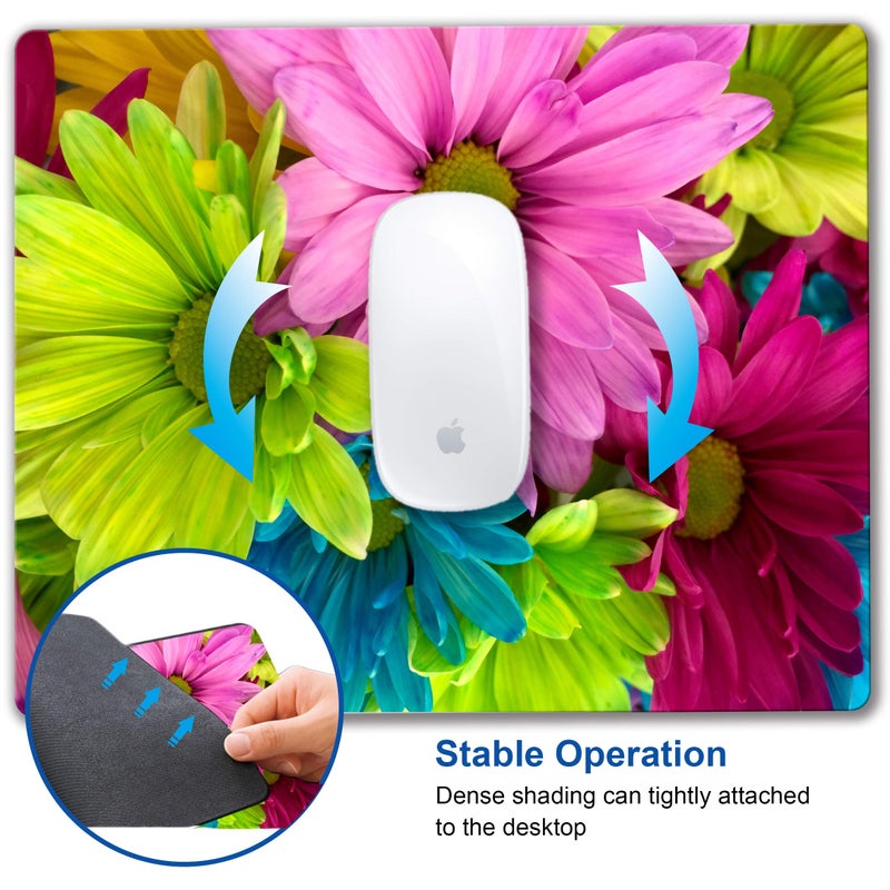 SHALYSONG Watercolor Flower Mousepad Computer Mouse pad with Design Personalized Mouse pad for Laptop Computer Office Decoration Accessories Gift - Image 5